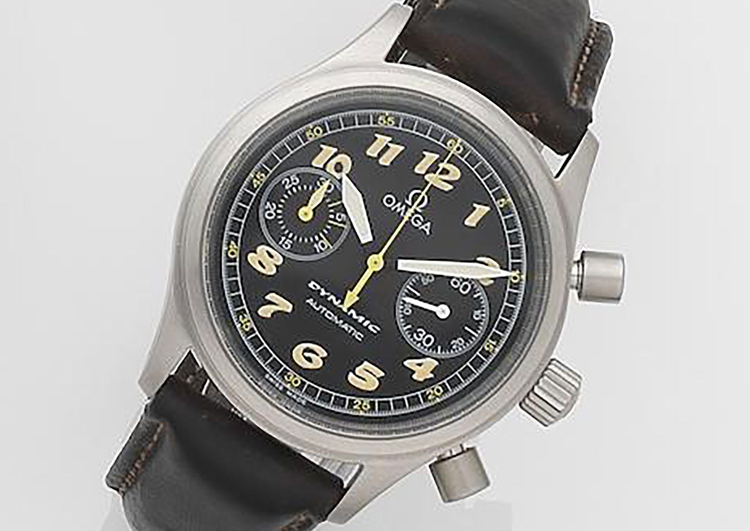 The third-generation Dynamic line by Omega included a retro-style chronograph. Image:Bonhams